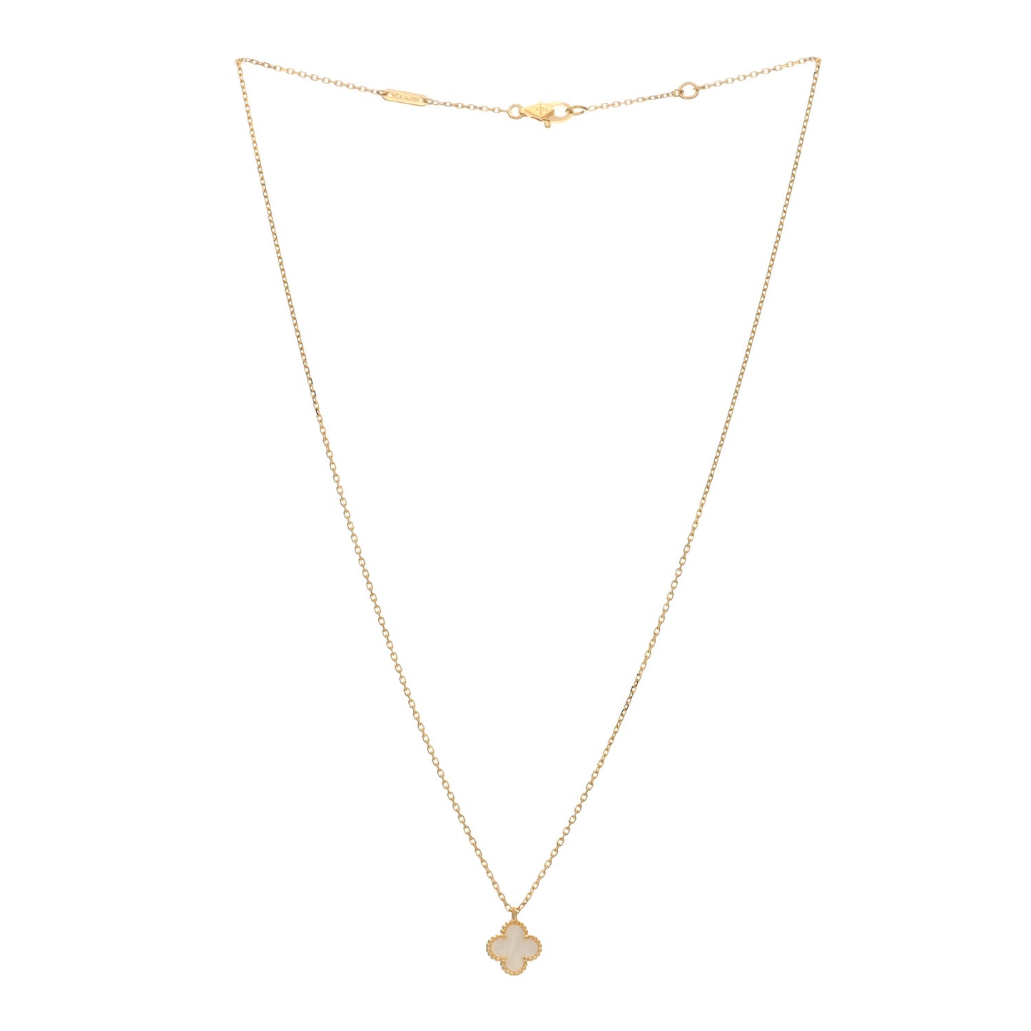 18K Yellow Gold Mother of Pearl Sweet Alhambra Pendant Necklace