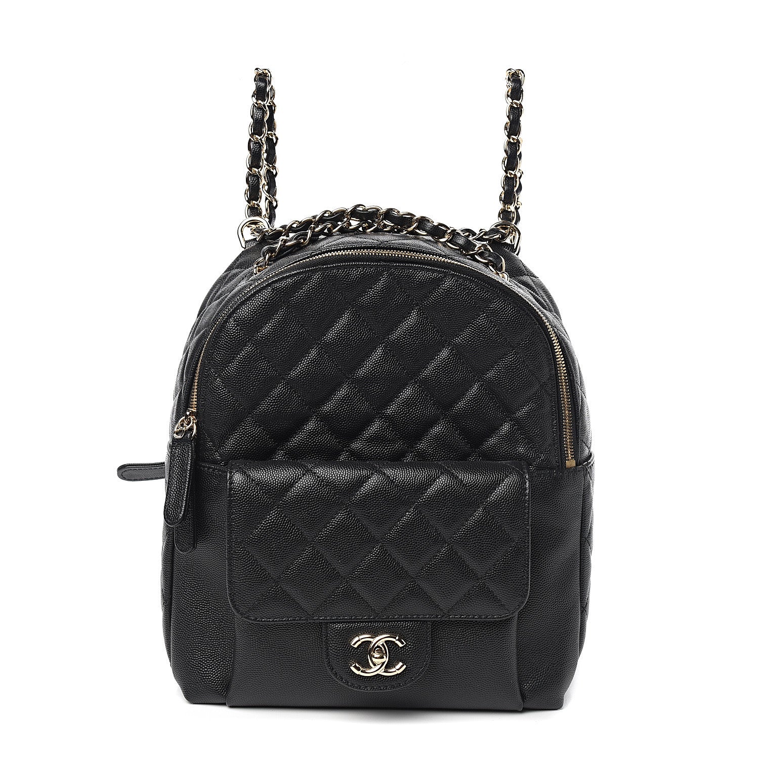 Chanel Caviar Quilted Medium Zip Around Backpack Black 1 of 10