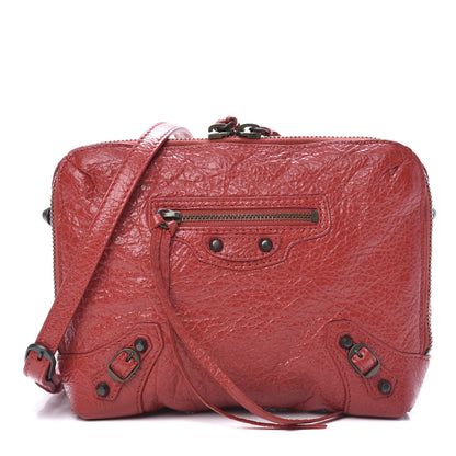 Balenciaga Agneau Classic Hardware XS Reporter Crossbody Rouge Tango 1 of 10