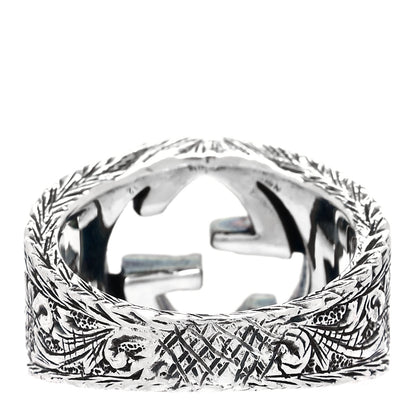 Gucci Sterling Silver Interlocking GG Signet Ring 52 6 3 of 5