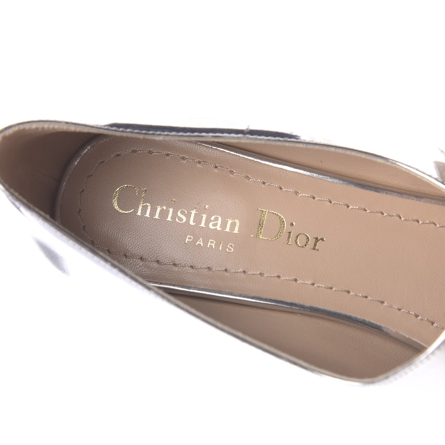 Mirror Finish Calfskin Baby-D Ballet Pumps 36 Silver