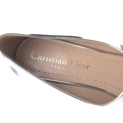 Christian Dior Mirror Finish Calfskin Baby-D Ballet Pumps 36 Silver 7 of 12