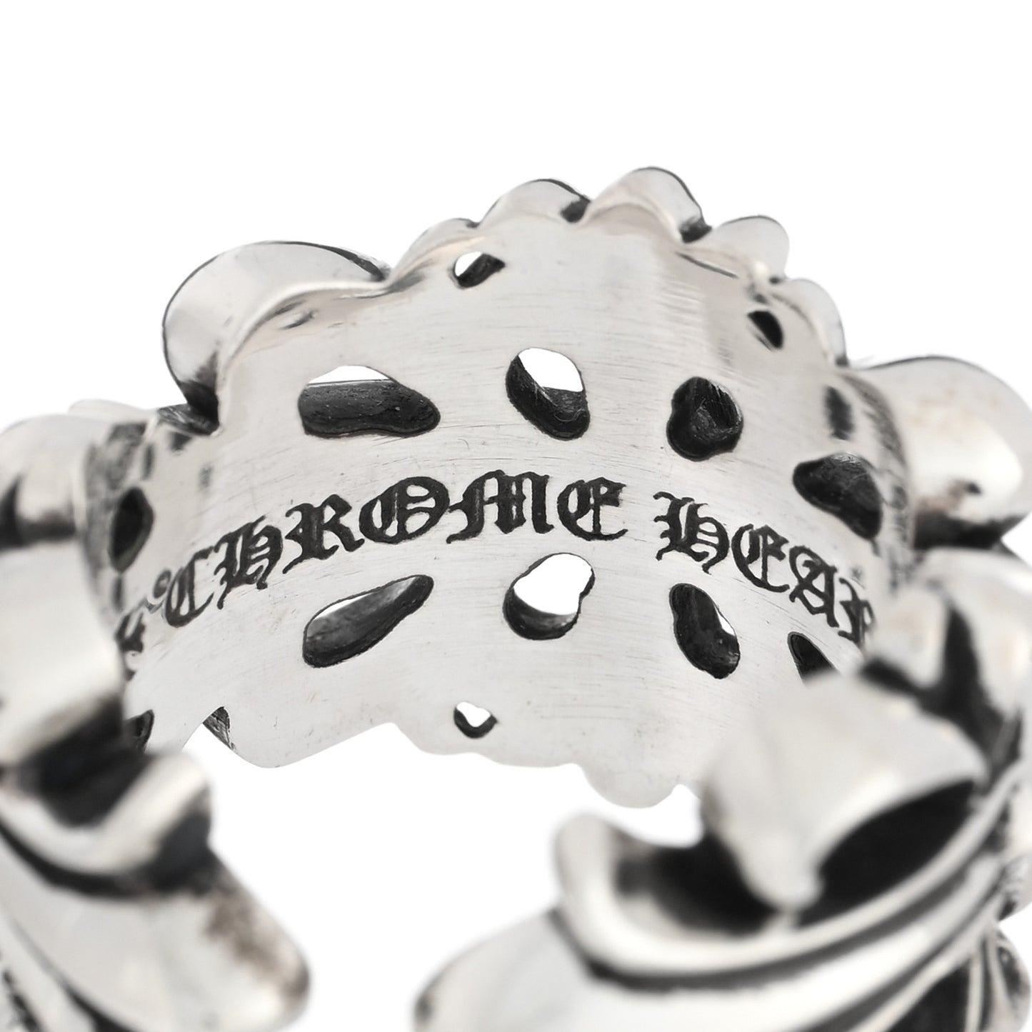 Sterling Silver Double Floral Cross Ring 55 7.25