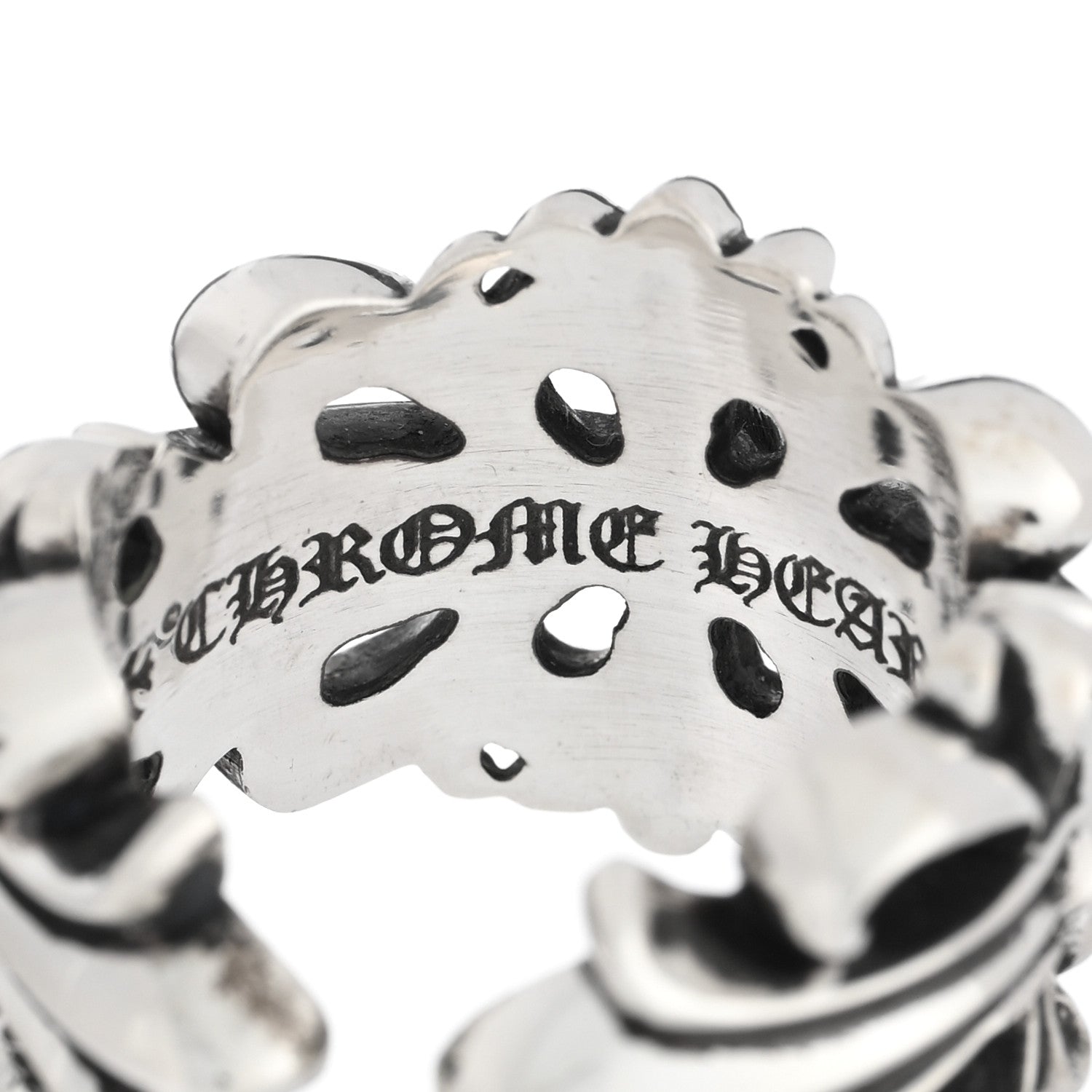 Chrome Hearts Sterling Silver Double Floral Cross Ring 55 7.25 4 of 4
