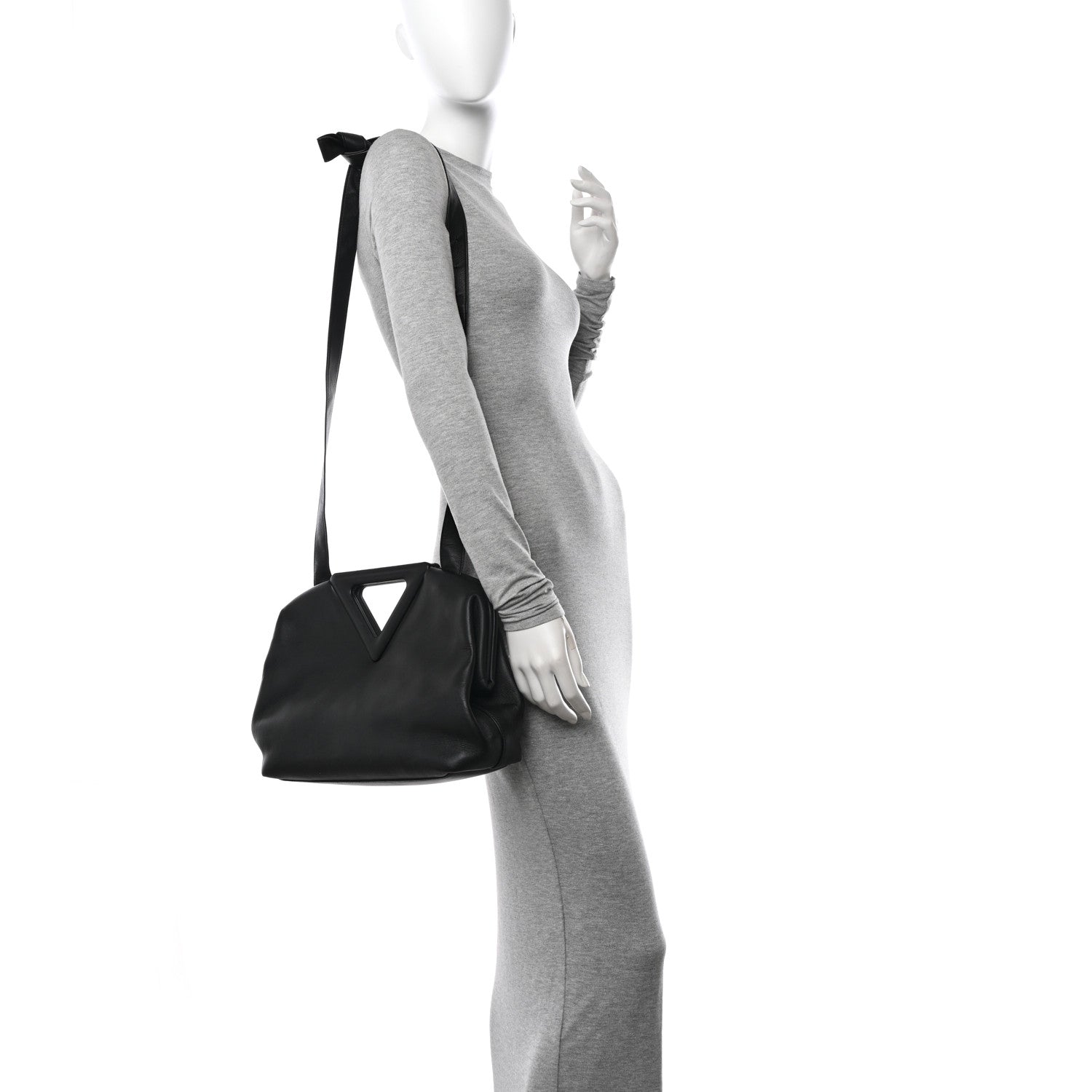 Bottega Veneta Calfskin Medium The Point Triangle Bag Black 2 of 11
