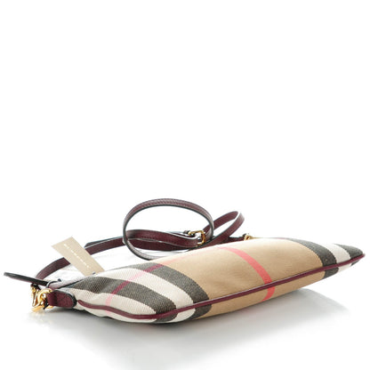 Burberry House Check Derby Peyton Crossbody Clutch Bag Mahogany Red 4 of 8
