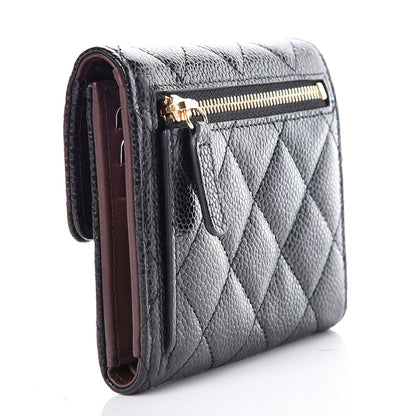 Chanel Caviar Quilted Compact Flap Wallet Black 3 of 9