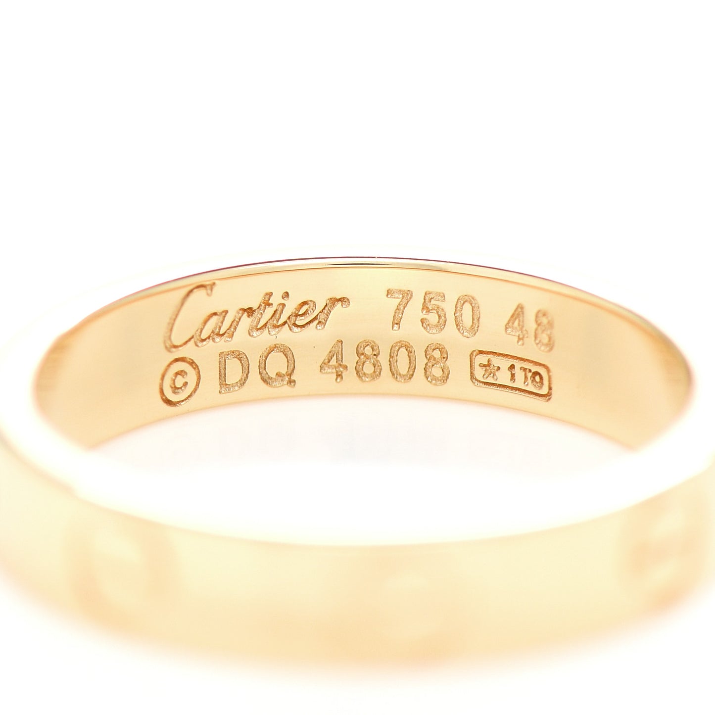 18K Yellow Gold 3.5mm LOVE Wedding Band Ring 48 4.5