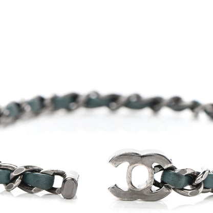 Chanel Metal Lambskin CC Chain Turn Lock Choker Necklace Turquoise 5 of 6