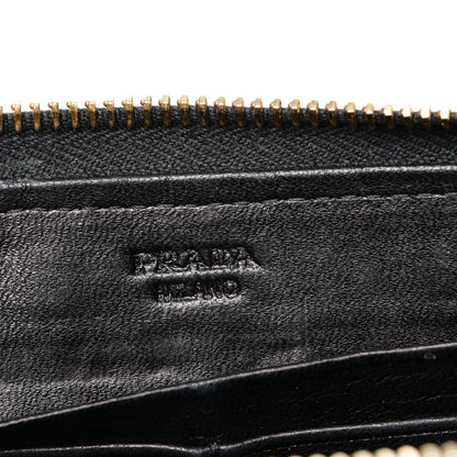 Prada Nappa Gaufre Zip Around Wallet Nero Black 6 of 6