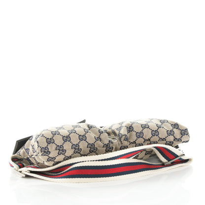 Gucci GG Monogram Web Double Pocket Belt Bag Navy 4 of 7