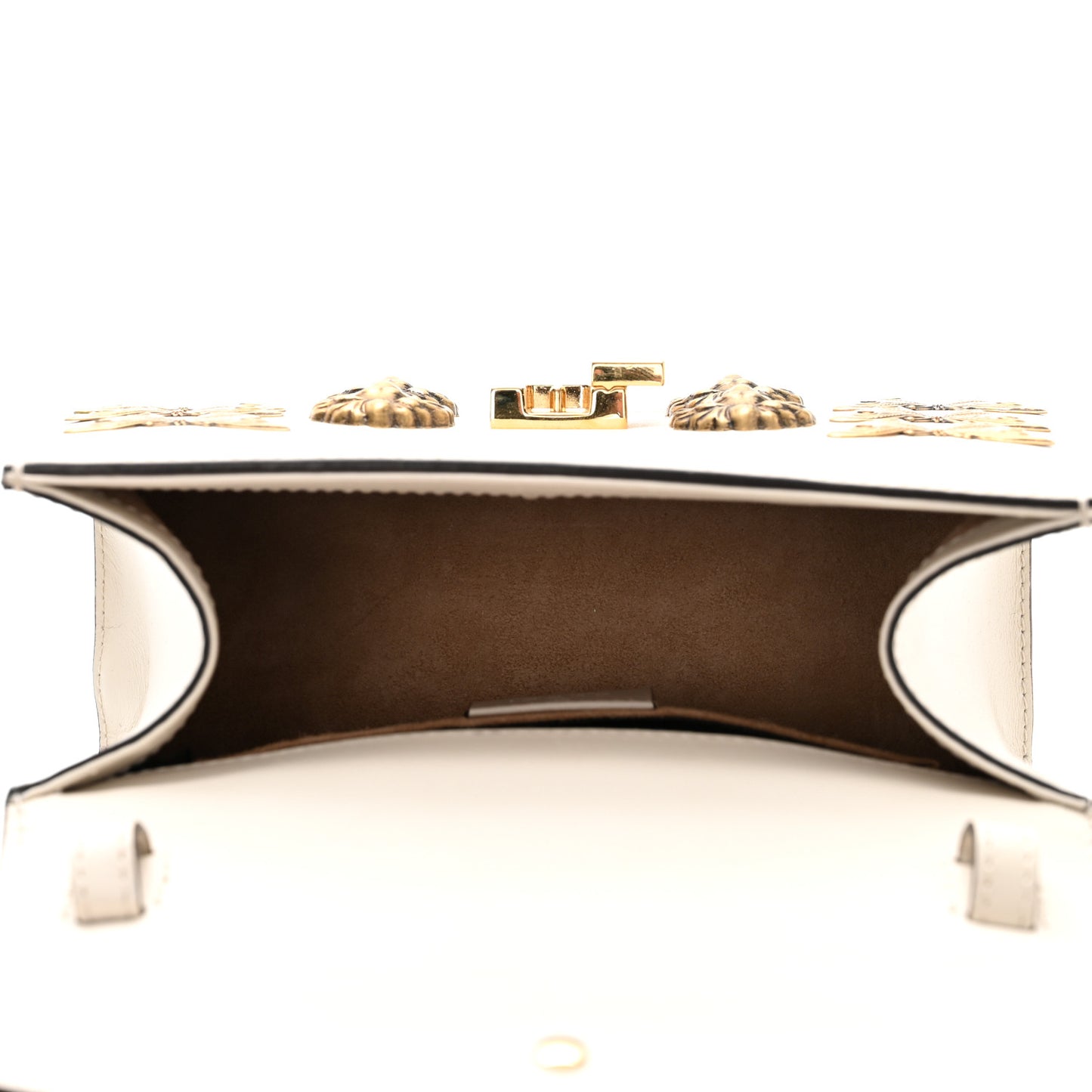 Calfskin Animal Studs Mini Sylvie Top Handle Bag White