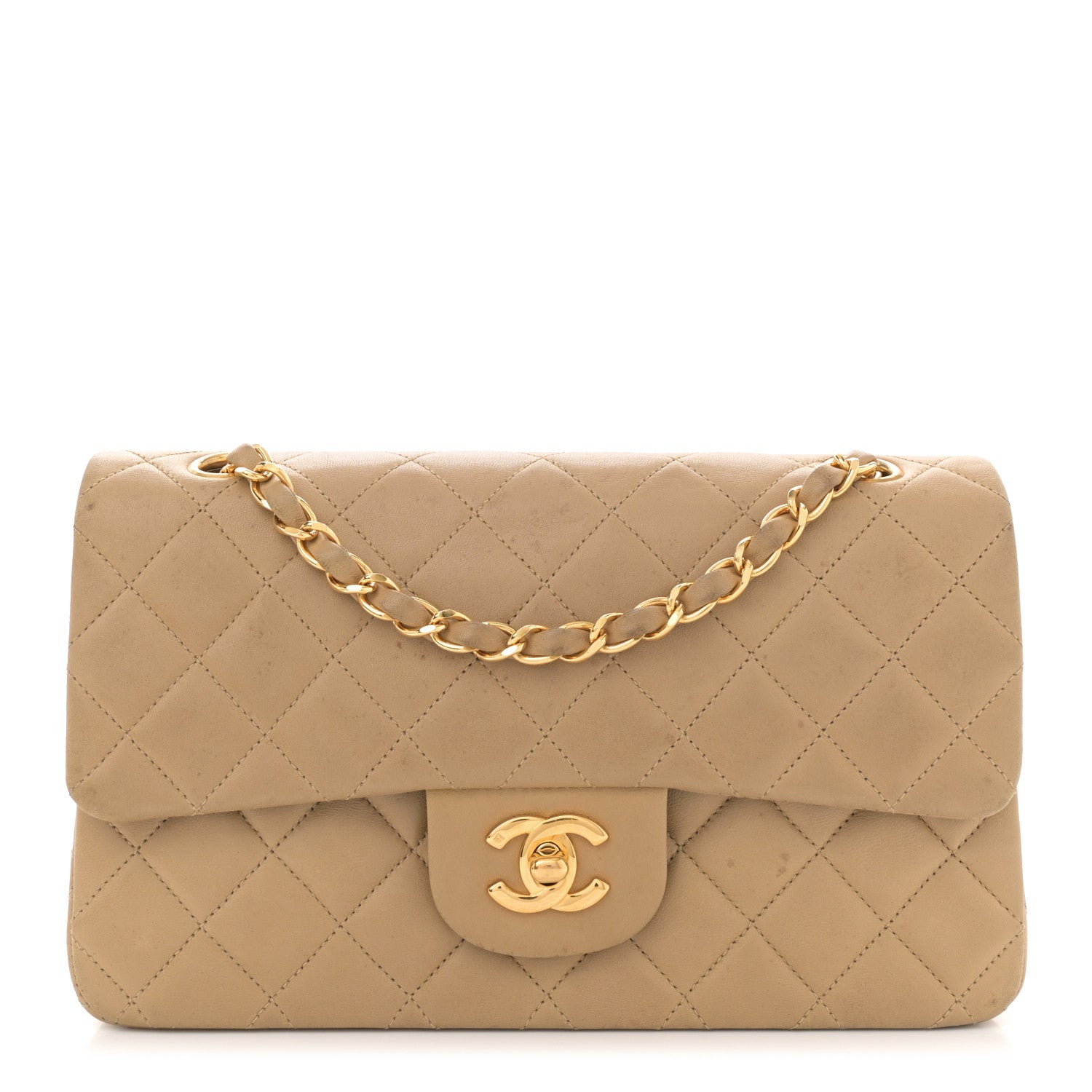 Chanel Lambskin Quilted Small Double Flap Beige 1 of 15