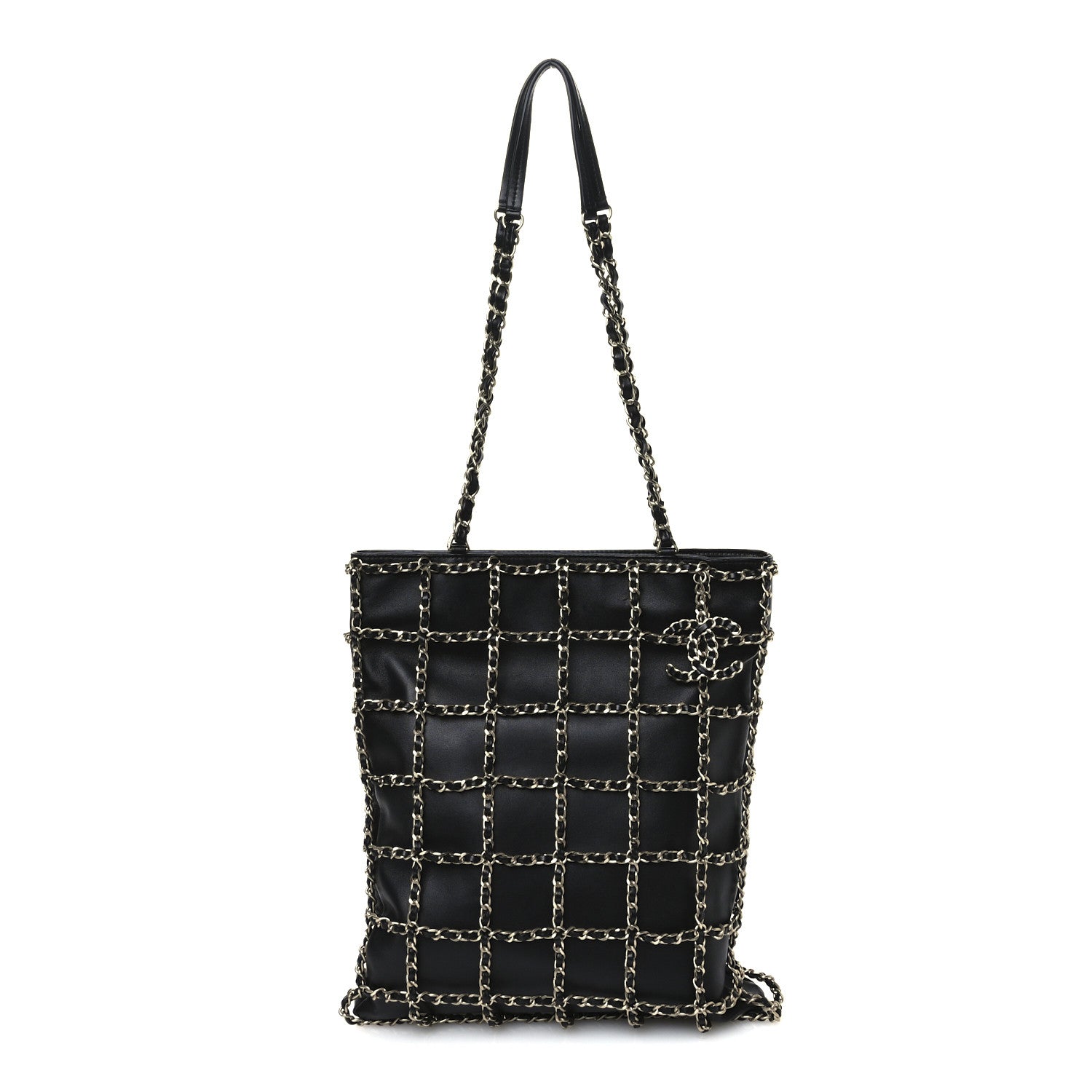 Chanel Lambskin Large Shopping Chain Tote Black 8 of 10