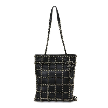Chanel Lambskin Large Shopping Chain Tote Black 8 of 10