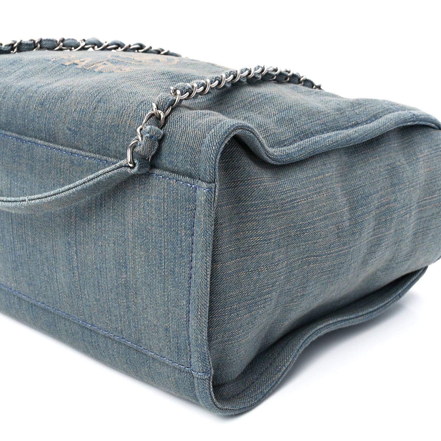 Chanel Denim Small Deauville Tote Light Blue 11 of 11