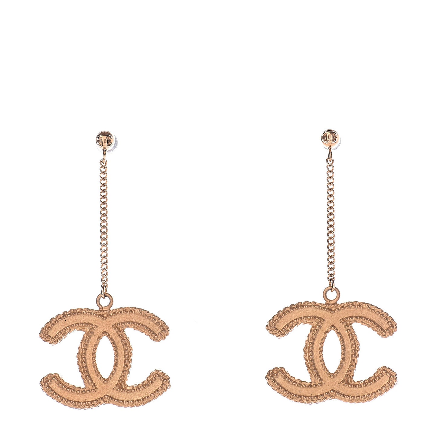 CC Drop Earrings Matte Gold