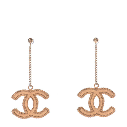 Chanel CC Drop Earrings Matte Gold 1 of 5