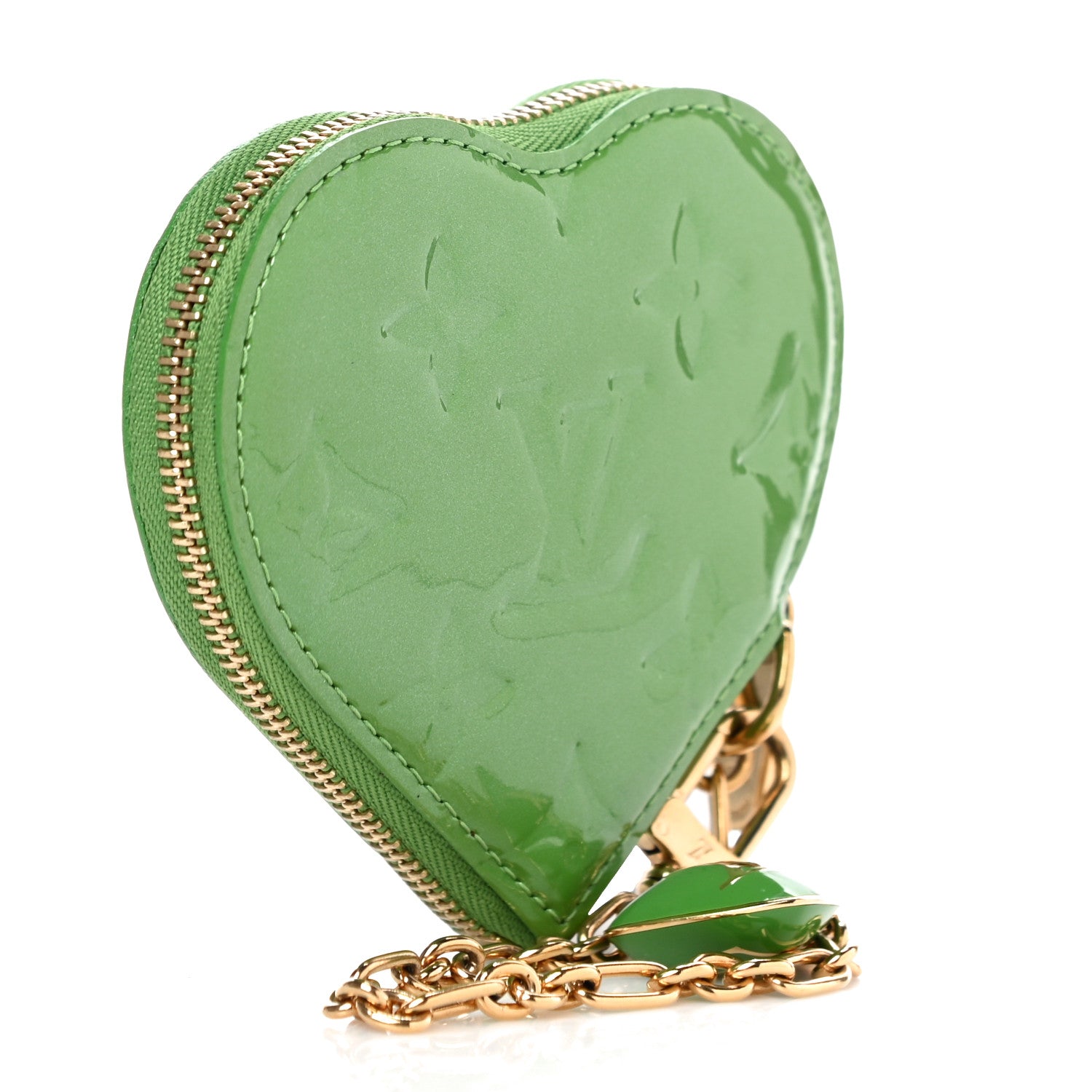Louis Vuitton Vernis Heart Coin Purse Vert Tonic 3 of 11