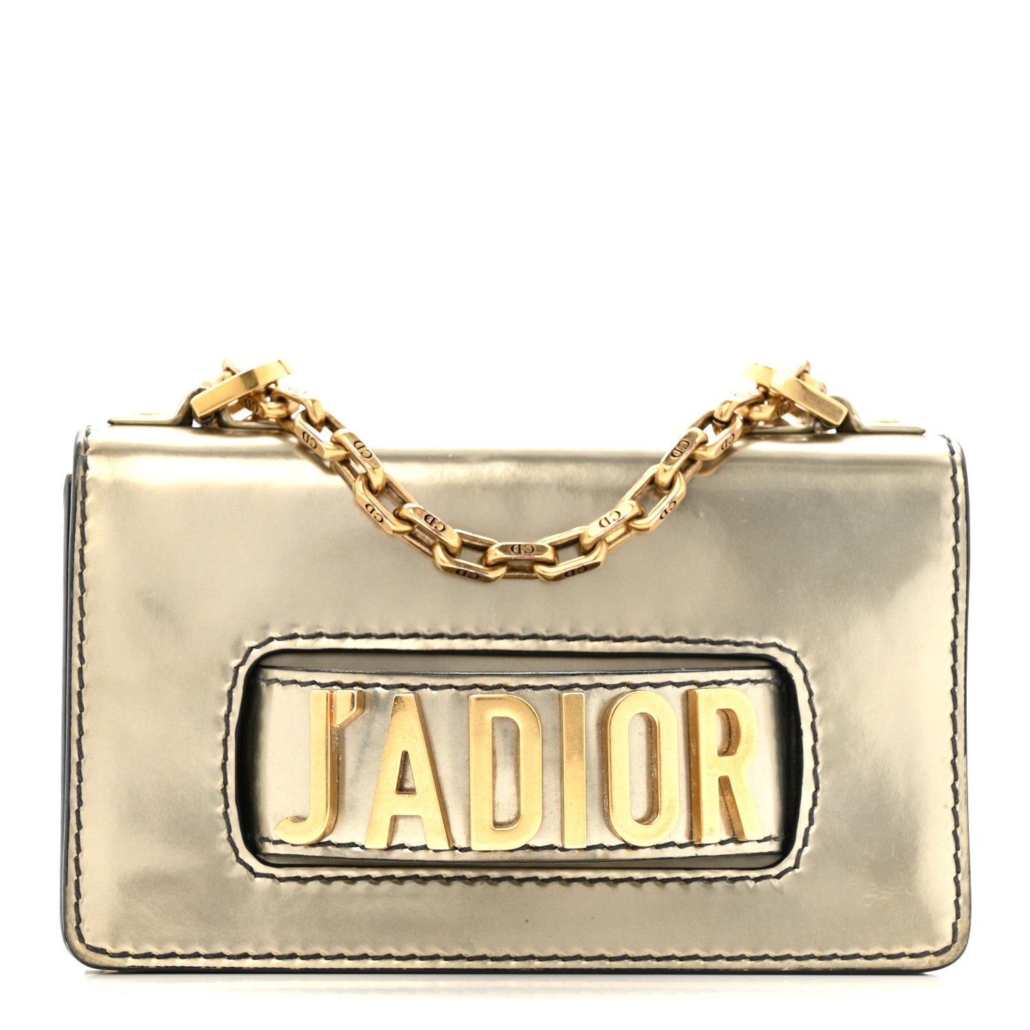 Christian Dior Metallic Calfskin J'Adior Mini Chain Flap Bag Gold 1 of 15