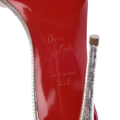 Christian Louboutin Metallic Laminato PVC Embossed Lizard Jonatina Ankle Strap 100 Sandals 35.5 Silver 6 of 8