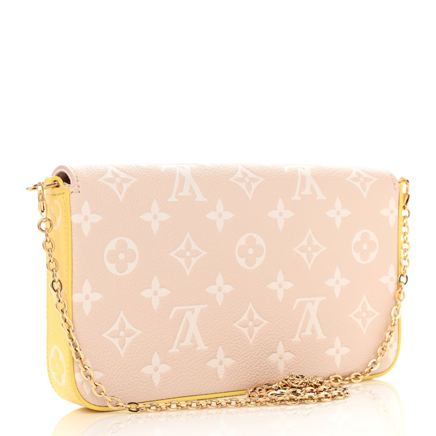 Louis Vuitton Empreinte Spring in the City Felicie Pochette Chain Wallet Pink Beige Yellow 4 of 10