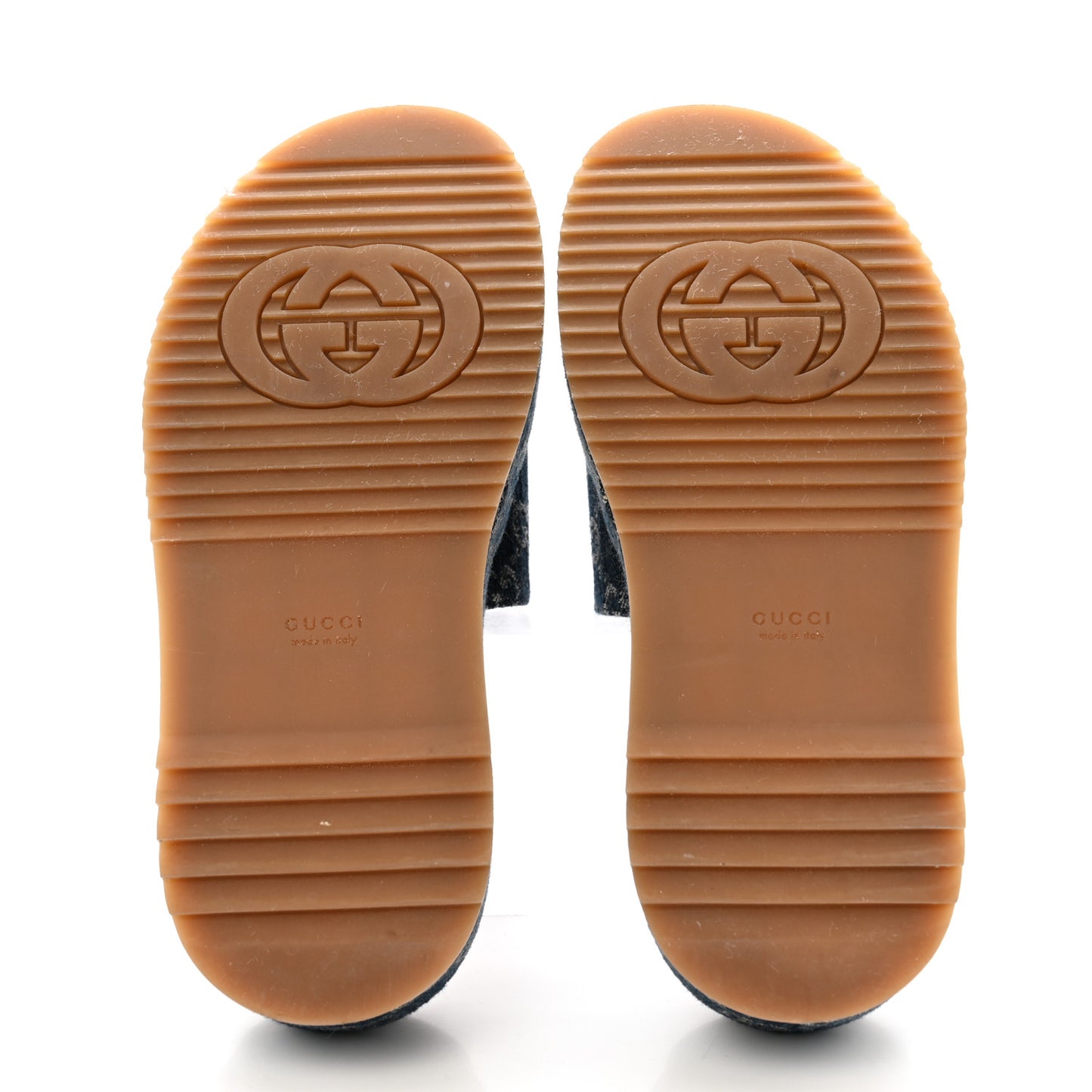 New Denim GG Monogram Angelina Platform 55mm Slide Sandals 36.5 Blue Tea