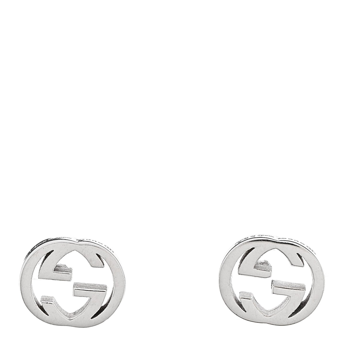 18K White Gold Interlocking G Stud Earrings