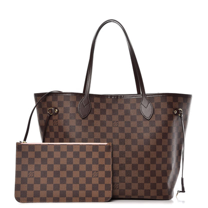 Louis Vuitton Damier Ebene Neo Neverfull MM Rose Ballerine 1 of 8