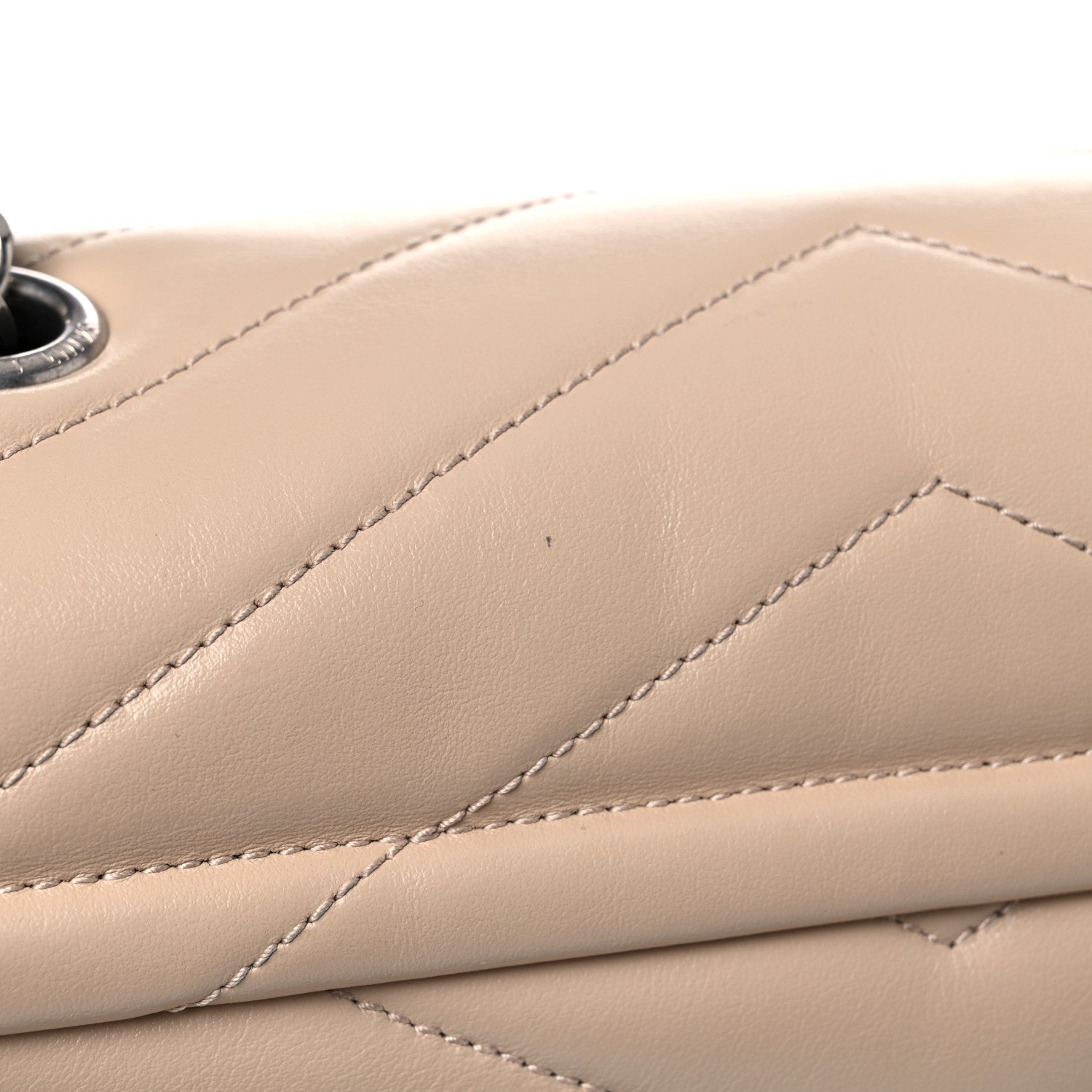 Saint Laurent Calfskin Y Quilted Monogram Medium Loulou Chain Satchel Dark Beige 17 of 19