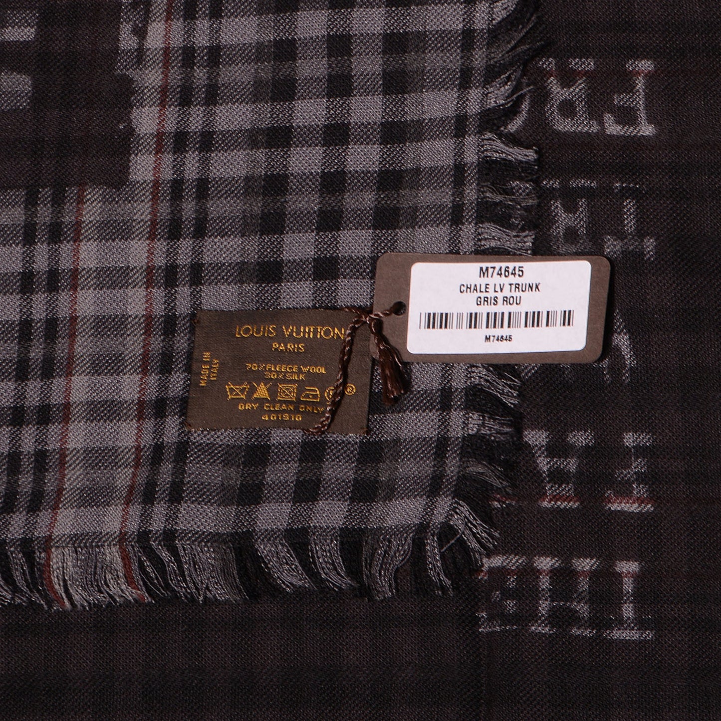 Mens Fleece Wool Silk Trunks Shawl Gris Rouge