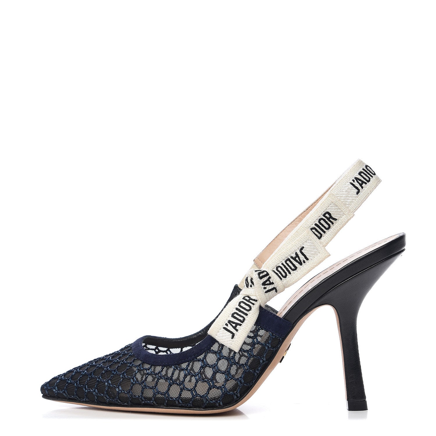 Christian Dior Resille Lambskin Ribbon J'Adior Slingback 100mm Pumps 36.5 Indigo Blue 1 of 9