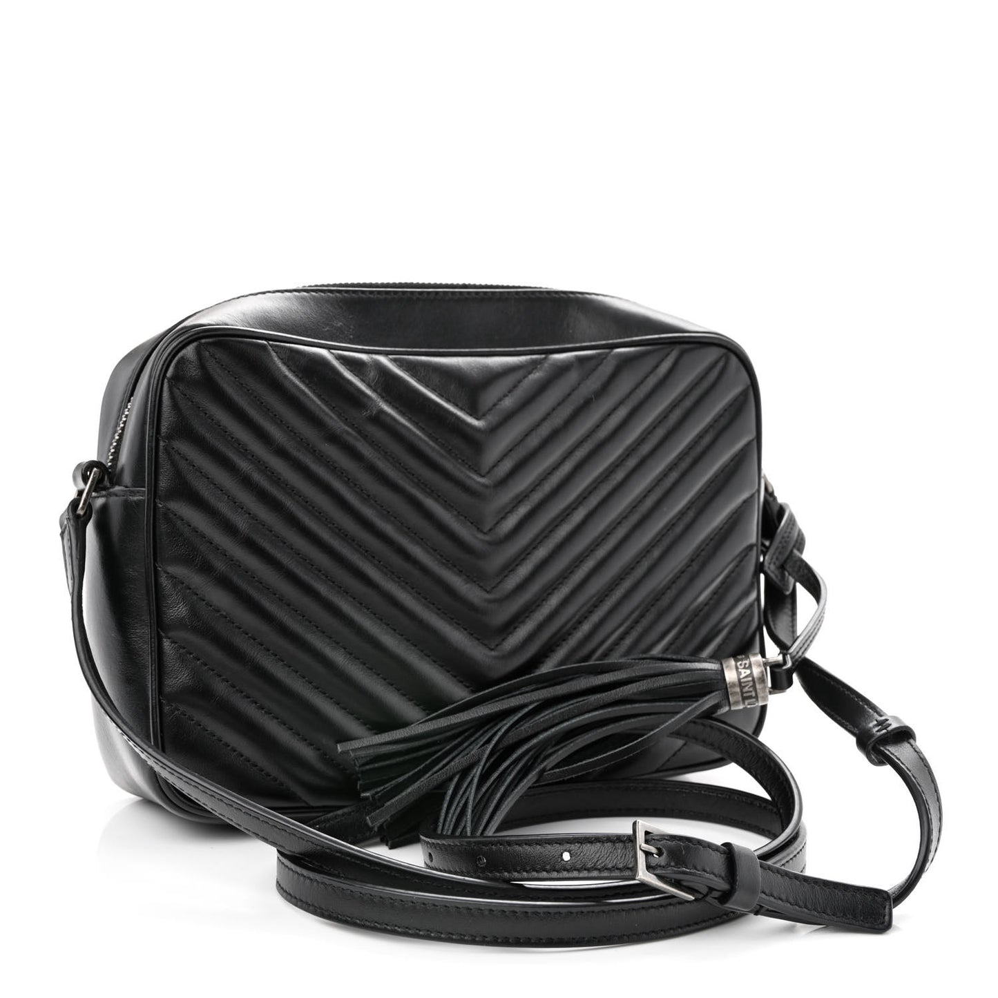 Calfskin Matelasse Monogram Lou Camera Bag Black