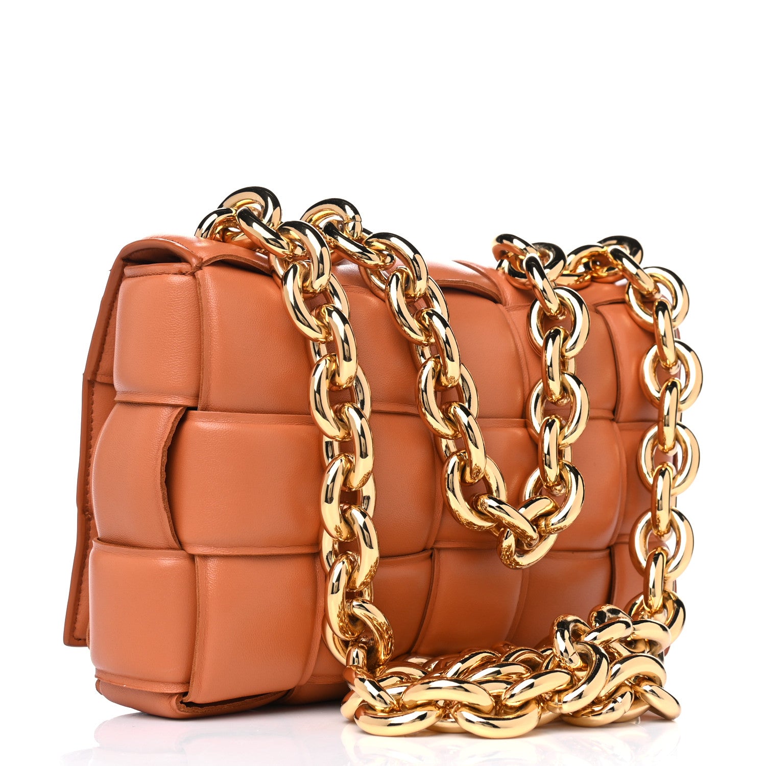 Bottega Veneta Lambskin Maxi Intreccio Padded Chain Cassette Crossbody Bag Clay 2 of 4