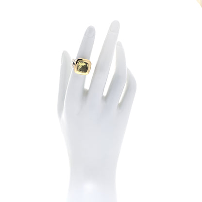 David Yurman Sterling Silver 18K Yellow Gold Lemon Citrine 11mm Albion Ring 49 5 2 of 5