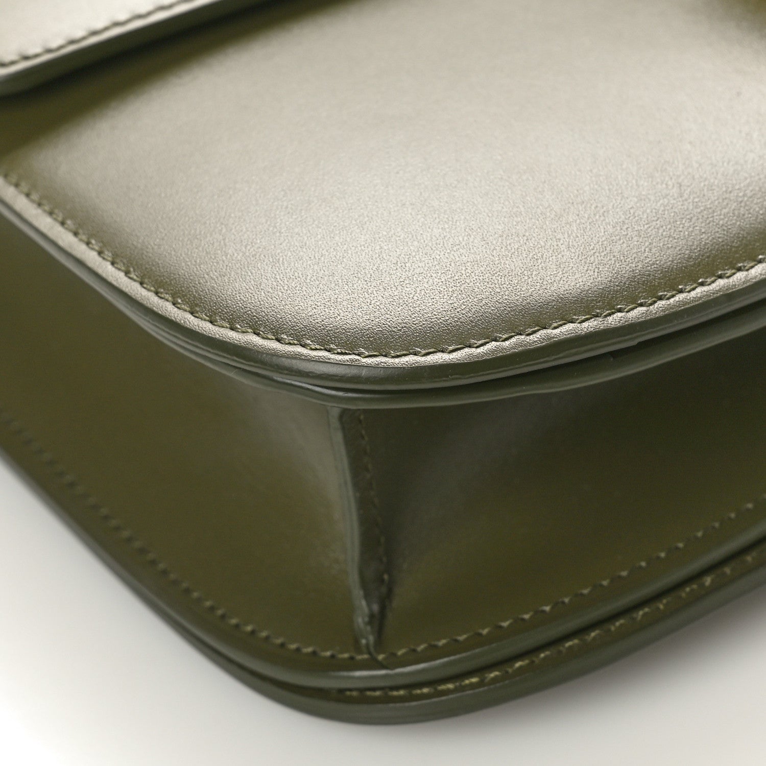 Celine Box Calfskin Classic Box Medium Flap Bag Army Green 8 of 9