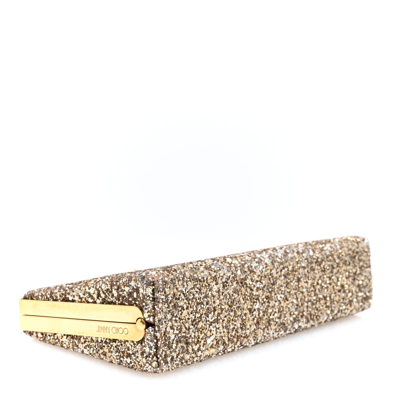 Jimmy Choo Coarse Glitter Celeste Clutch Antique Gold 4 of 10