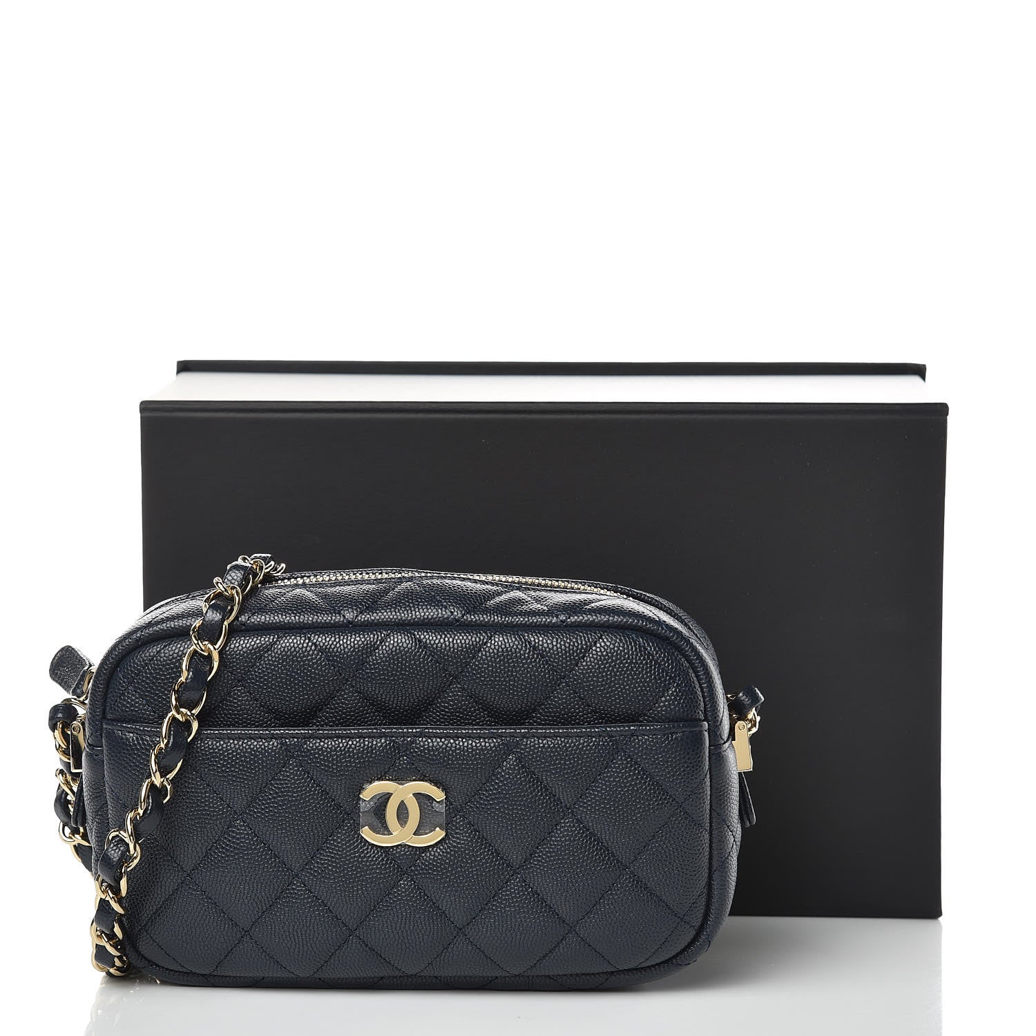 Chanel Caviar Quilted Camera Case Navy 8 of 8