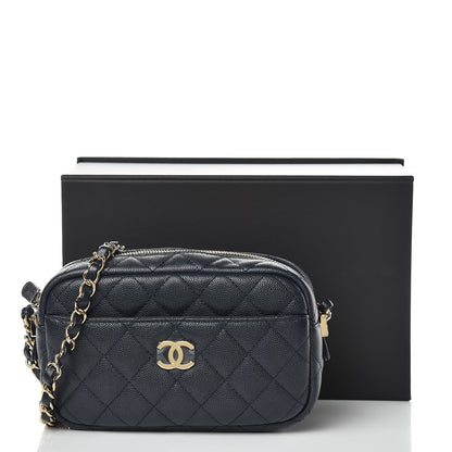 Chanel Caviar Quilted Camera Case Navy 8 of 8