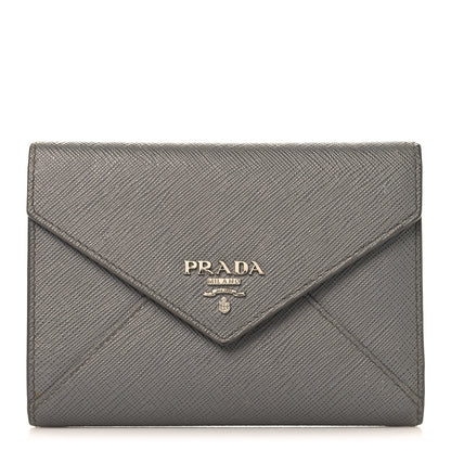 Prada Saffiano Metal Compact Envelope Wallet Marmo 1 of 7