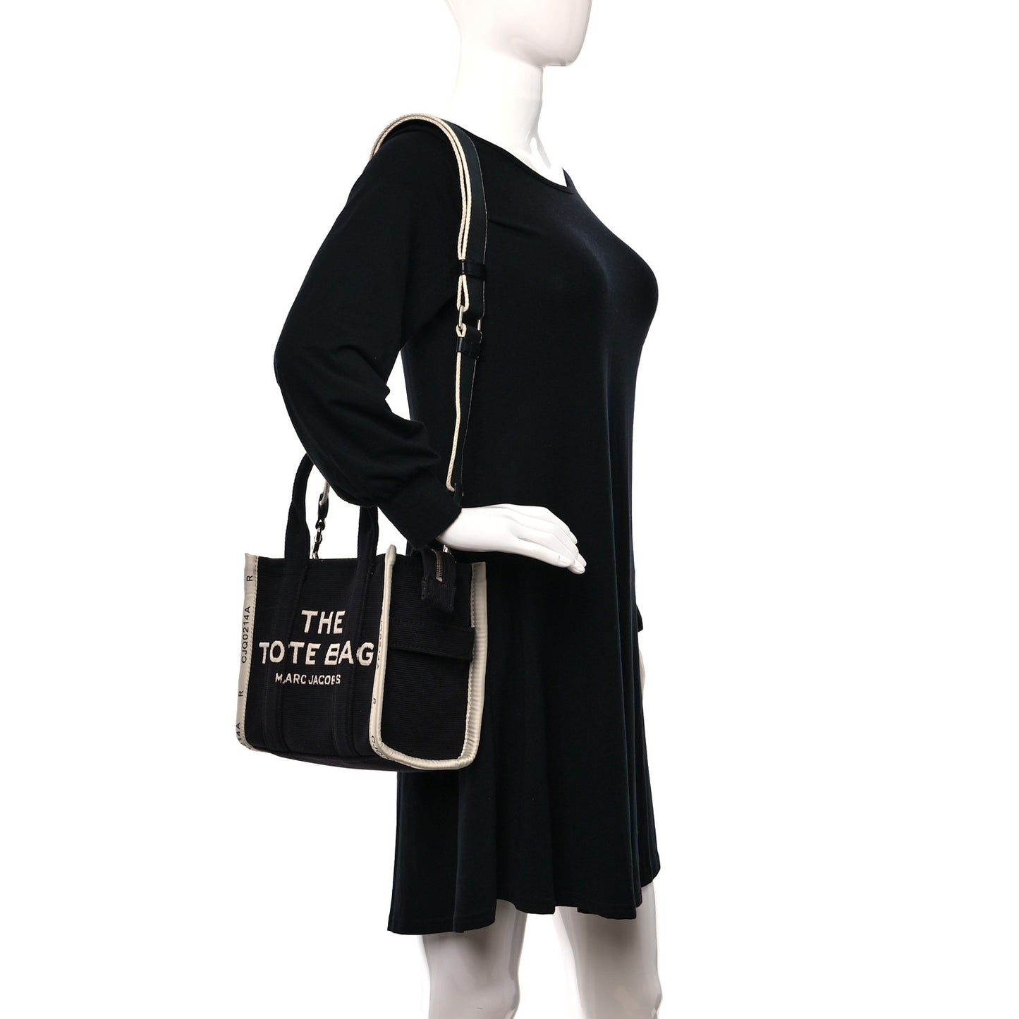 Cotton Canvas Small The Jacquard Tote Bag Black