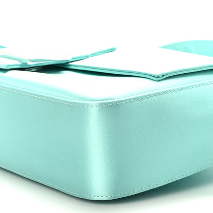 Fendi X TIFFANY Satin Nappa Silver Baguette Blue Tiffany Silver 8 of 9