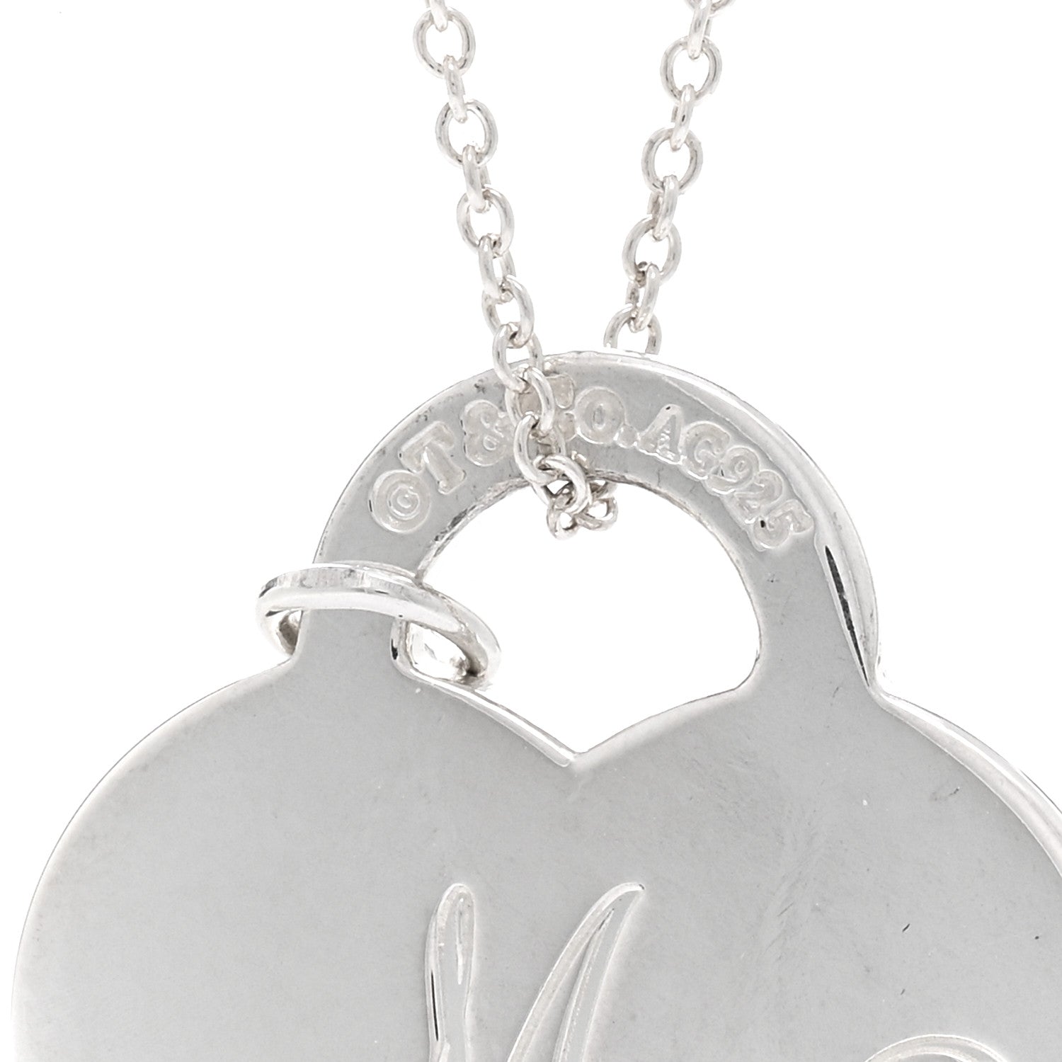 Tiffany Sterling Silver Rubedo Mom Heart Tag Key Pendant Necklace 4 of 4