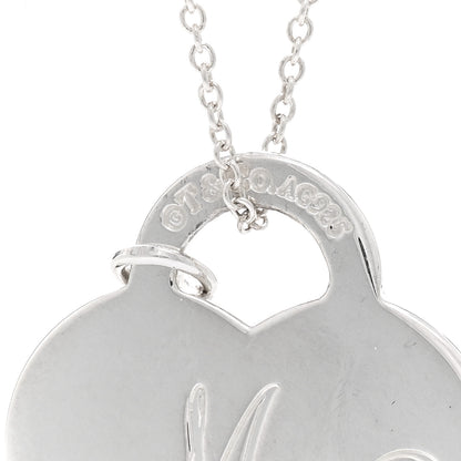Tiffany Sterling Silver Rubedo Mom Heart Tag Key Pendant Necklace 4 of 4