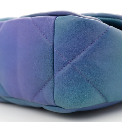 Chanel Tie Dye Calfskin Quilted Medium Chanel 19 Flap Blue Purple 10 of 11