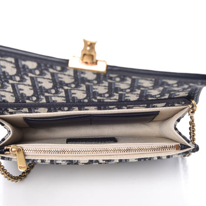 Christian Dior Oblique DiorAddict Wallet On Chain Clutch Navy Blue 5 of 6