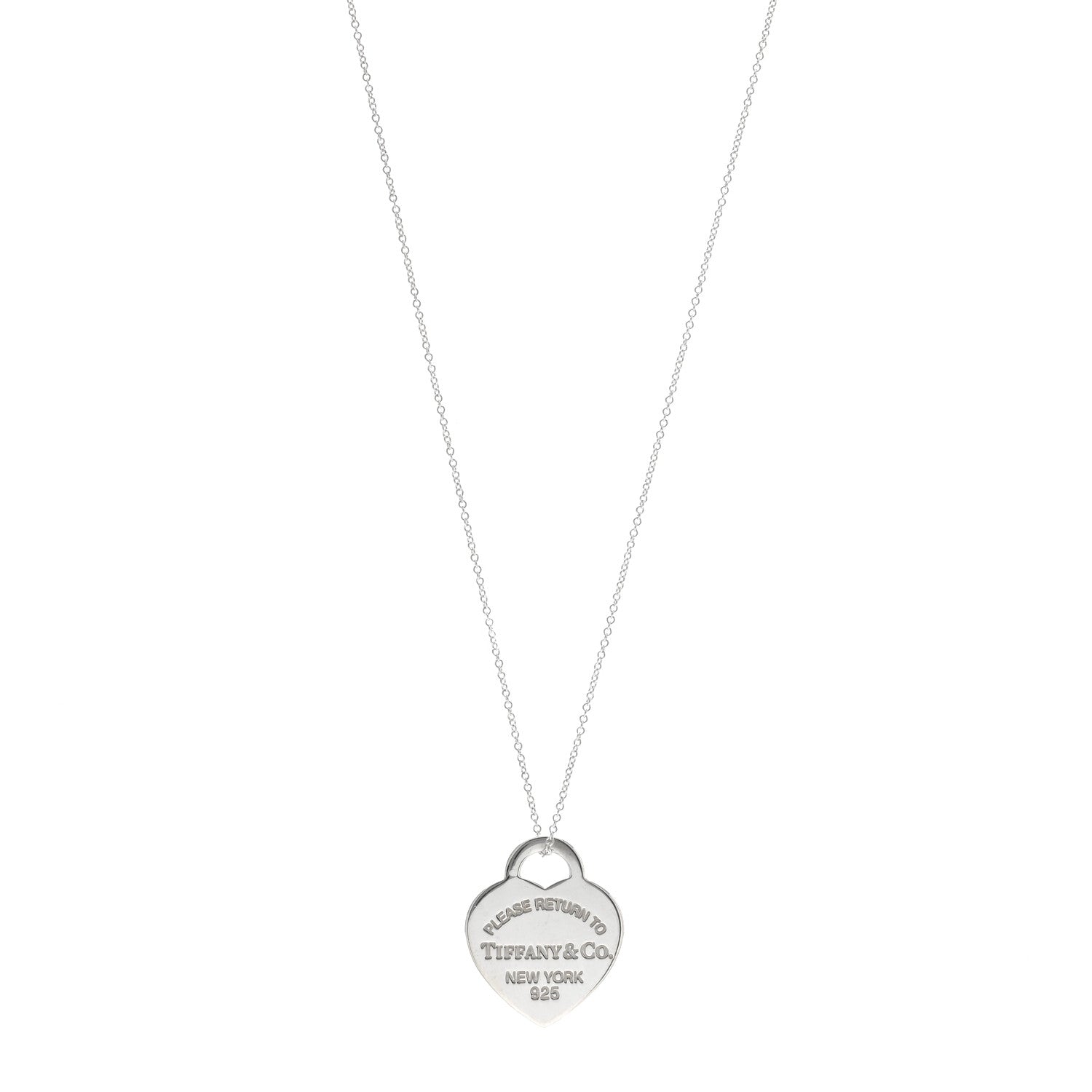 Tiffany Sterling Silver Small Return to Tiffany Heart Pendant Necklace 1 of 7