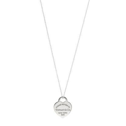 Tiffany Sterling Silver Small Return to Tiffany Heart Pendant Necklace 1 of 7