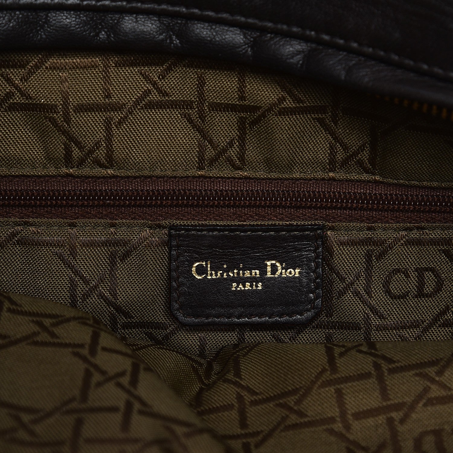 Christian Dior Vintage Lambskin Cannage Large Lady Dior Dark Brown 7 of 13