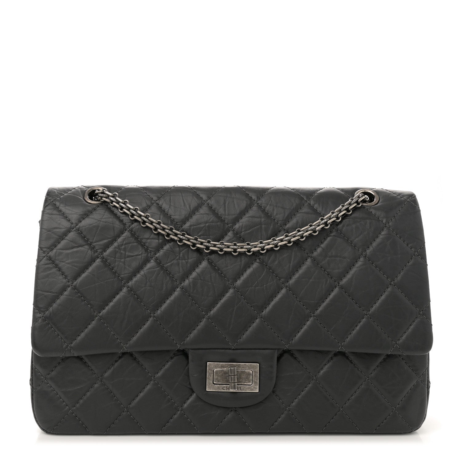 Chanel Aged Calfskin Quilted 2.55 Reissue 227 Flap Dark Grey 1 of 11